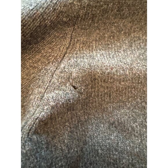 Eddie Bauer Mens Green Sweater L Crewneck Lambswool Pullover Warm Soft FLAW - Picture 8 of 8